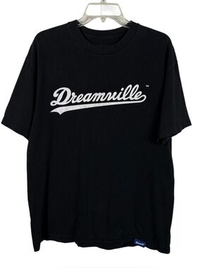 Dreamville J. Cole Black White Varsity Logo Short Sleeve Festival T-Shirt Large